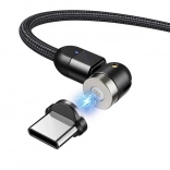 Magnetisk USB-C-kabel 2 m med vinkelstik fra Maclean Energy