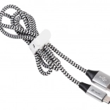 USB 2.0-kabel TYPE-C A han 1,0 m sort/sølv