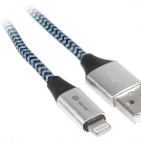 Netværkskabel USB 2.0 Lightning iPhone sort-blå 1 m