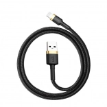baseus cafule opladnings- og datakabel usb – lightning 2 m, guld/sort