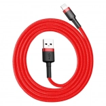 Baseus Cafule USB–Lightning-kabel 1 m, 2,4 A, sort–rød