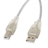USB 2.0-kabel AM-BM 3M gennemsigtig