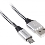 USB-kabel 2.0 AM-micro 1 m sort-sølv