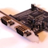 Controller PCIe med 2× RS‑232 fra Unitek