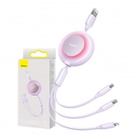 Baseus Bright Mirror II Series 3-i-1 udtrækkeligt hurtigopladningskabel