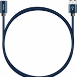 Tekstil USB-A 2.0 / USB‑C-kabel 2 m – hurtig opladning 3 A og dataoverførsel 480 Mb/s