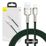 USB-kabel Lightning BASEUS Cafule 1 m, 2,4 A – grøn