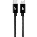 MFi Lightning-kabel - USB C sort 1m