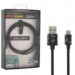 Gaming USB‑C opladnings- og datakabel med rem