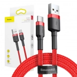 Baseus Cafule USB‑C kabel 3 m, 2 A – rød