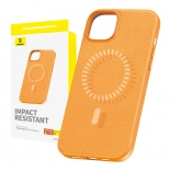 Magnetisk etui BASEUS Fauxther til iPhone 15 Plus (orange)