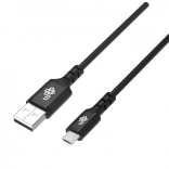 USB kabel TB 1m sort silikone med hurtig opladning