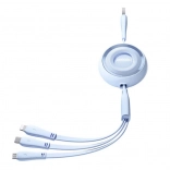 Joyroom 3-i-1 farvet USB-kabel til USB‑C/Lightning/Micro USB 3,5 A, 1 m – Blå
