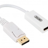 UNITEK adapter DisplayPort til HDMI 4K, hvid