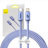 Baseus Crystal kabel USB‑C til Lightning 2 m, 20 W PD, lilla