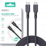 Sort USB-C til USB-C-kabel 1,8 m med 100 W fra Aukey