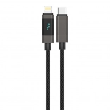 Foneng XS05 USB‑C til Lightning-kabel med PD 27 W, 1,2 m, sort