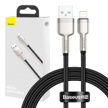 USB‑A til Lightning-kabel BASEUS Cafule 1 m, 2,4 A – sort