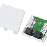 Vægmonteret UTP-stik kat. 6, 2x RJ45