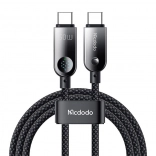 MCDODO USB‑C til USB‑C kabel med LED‑display 60 W, 1,2 m, sort