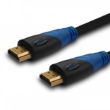 HDMI-kabel 3 m med nylonfletning og forgyldte stik
