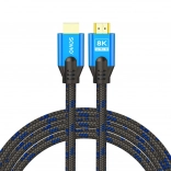 HDMI-kabel 2.1 3 m 8K blå‑sort med forgyldte stik