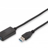 Aktiv USB 3.0 forlænger­kabel Type A/A sort 5 m
