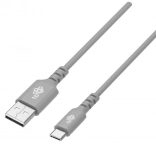 Silikonekabel USB–USB‑C 1 m, grå, Quick Charge
