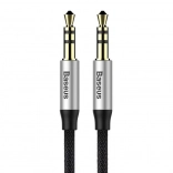 Audiokabel 3,5 mm AUX BASEUS Yiven, 1 m, sort‑sølv
