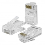 Modulære stik RJ45 CAT6 UTP, forgyldte kontakter, 100 stk
