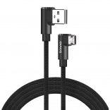 Dobbeltsidet USB A – Micro USB-kabel 2 m med 90° vinkel SAVIO
