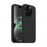 Silikone magnetisk Color Cover etui til iPhone 16 Pro, sort