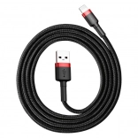 Baseus Cafule USB–Lightning kabel 0,5 m 2,4 A rød–sort