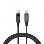 USB-C-kabel med display 100 W Savio