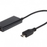 MHL-adapter micro USB til HDMI med USB-strøm, 16 cm